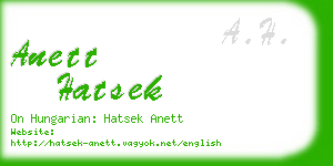 anett hatsek business card